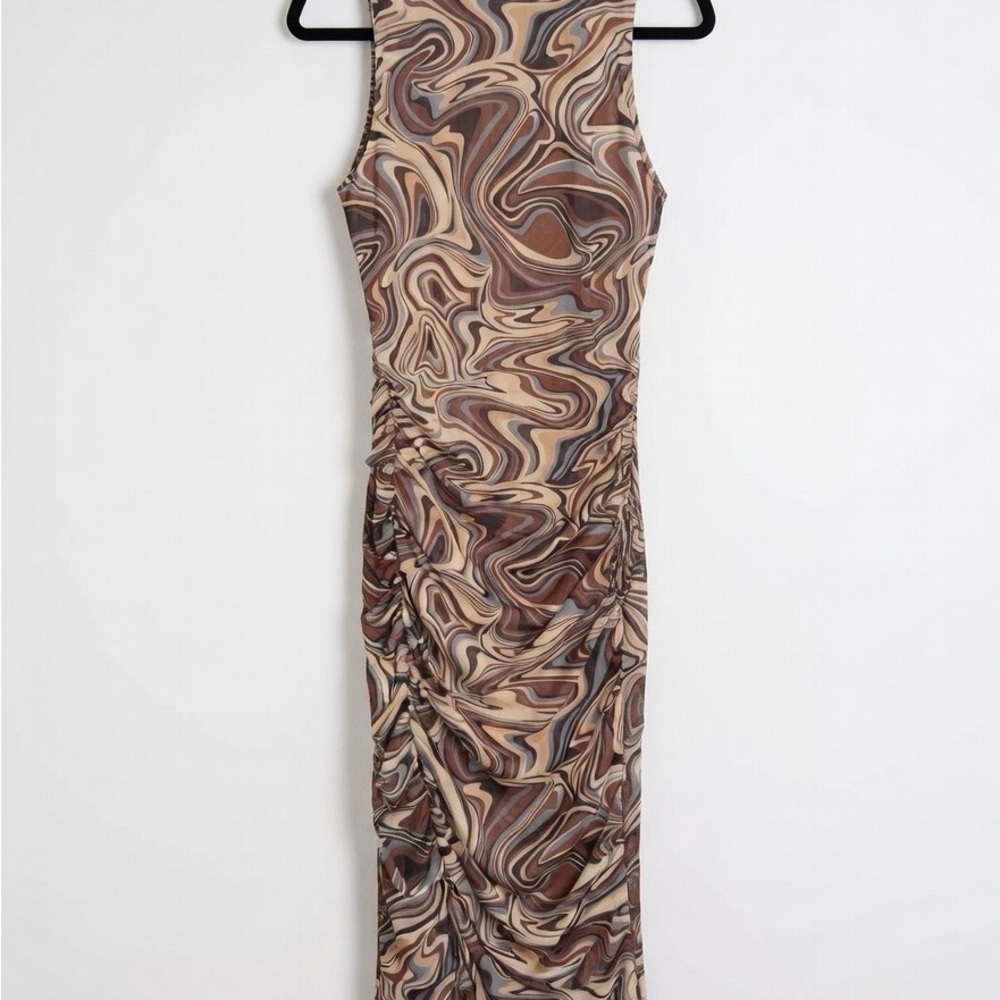 Swirl Patterned Sleeveless Dress